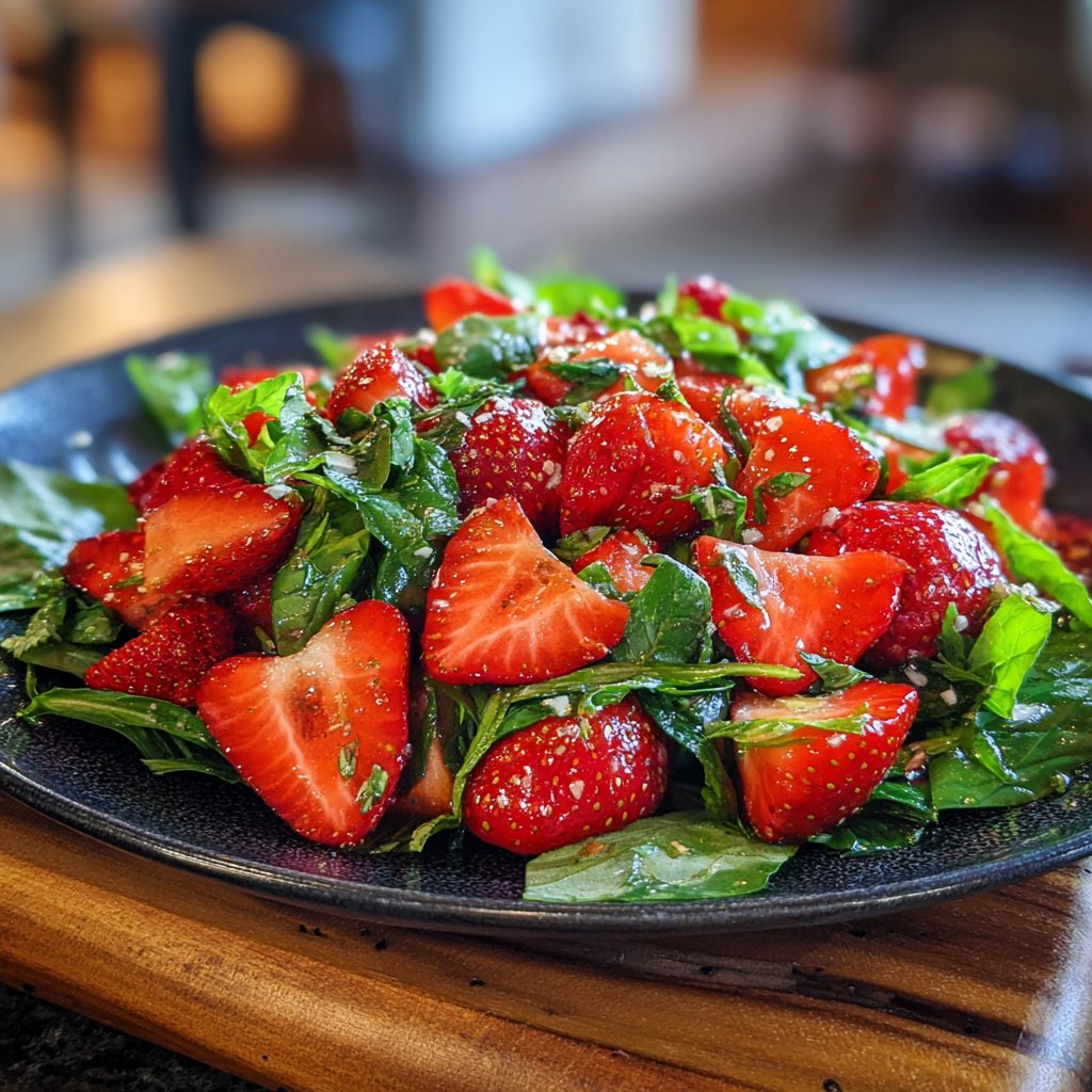 Frischer Erdbeer- und Basilikum-Salat