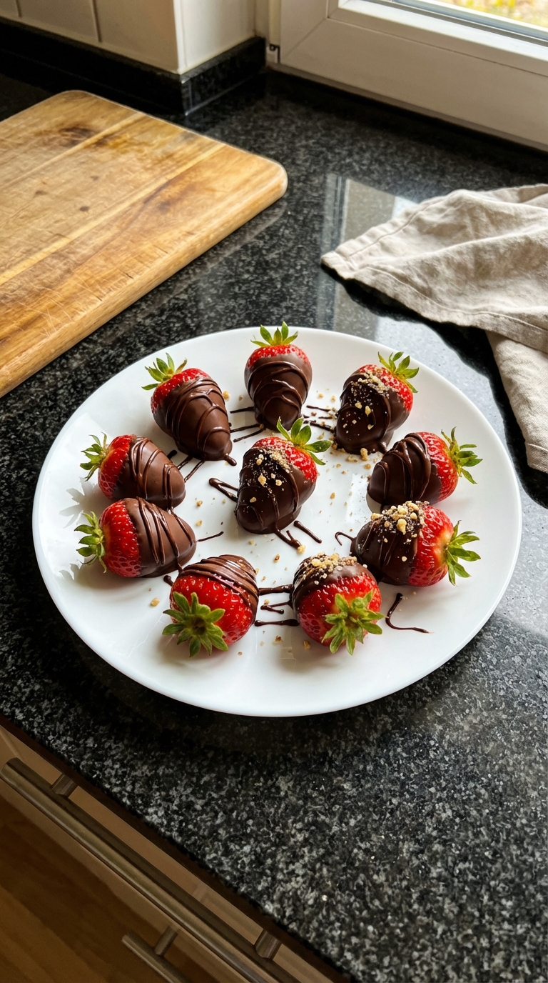 Schokoladenüberzogener Erdbeer Genuss​