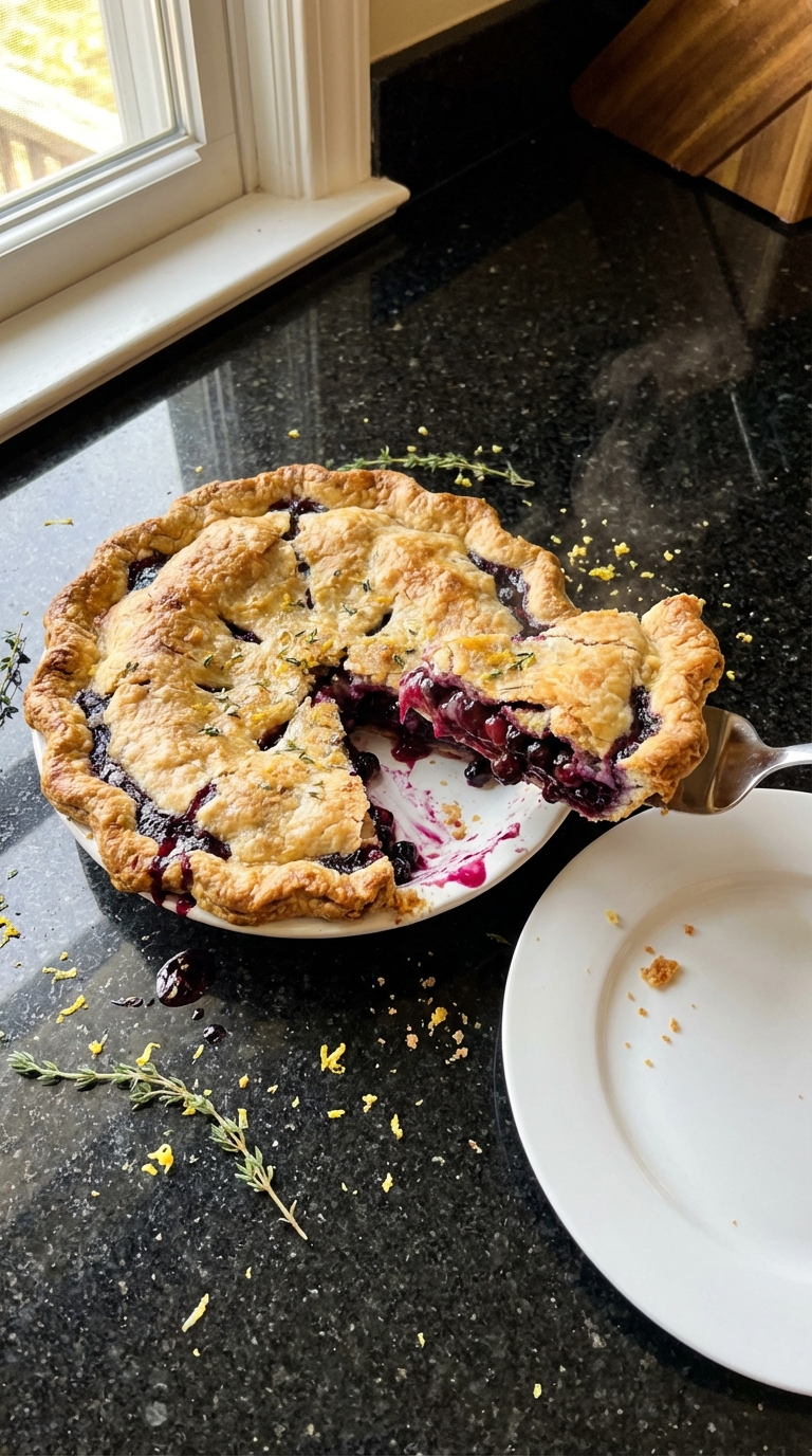 Herbe Zitronen Heidelbeer Pie​