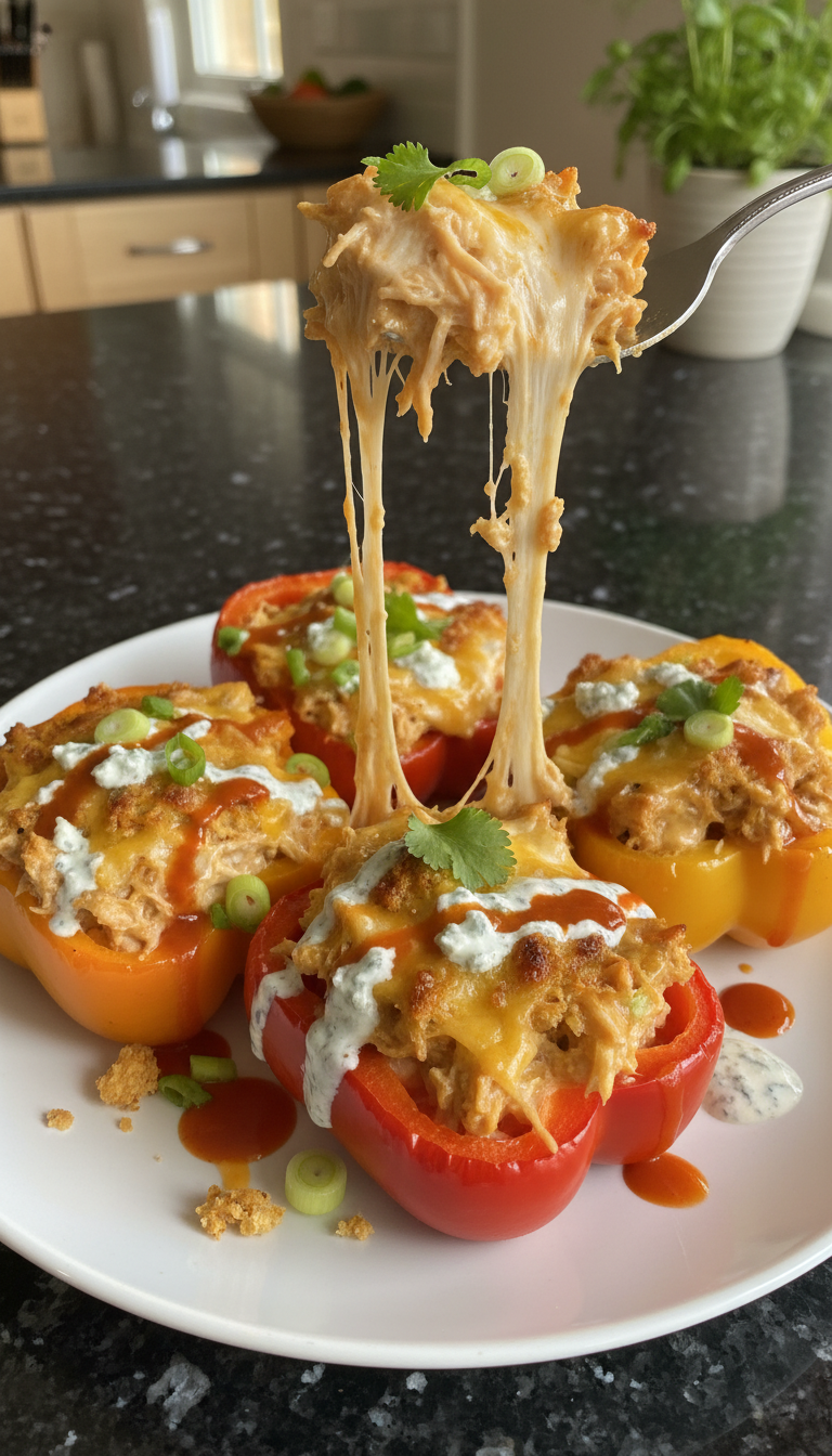 Buffalo Hähnchen Dip Gefüllte Paprika​