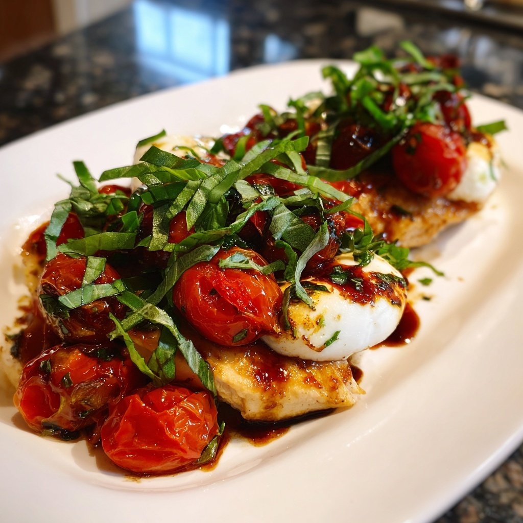 Balsamico Hähnchen Caprese mit Kräutern