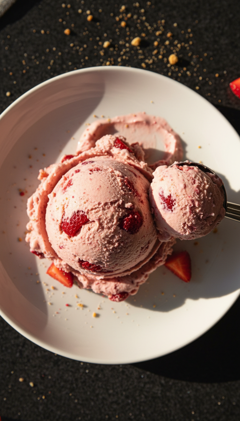 Hausgemachtes Erdbeer Eis