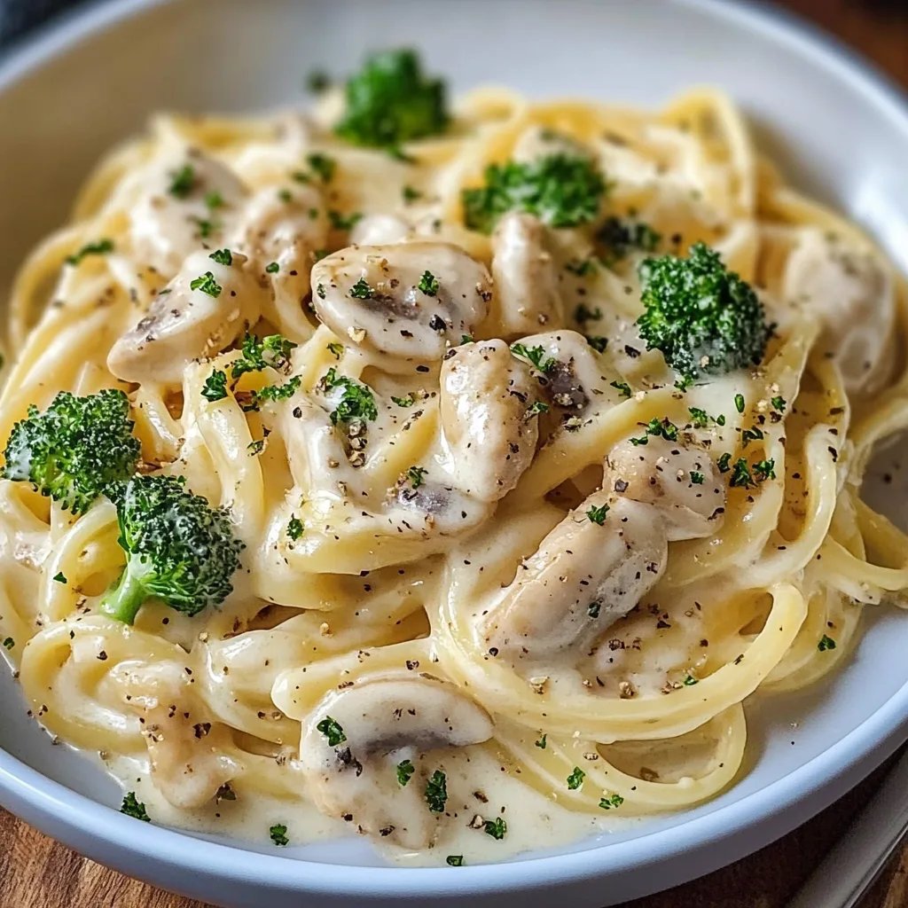 Cremige Hähnchen-Brokkoli-Pasta