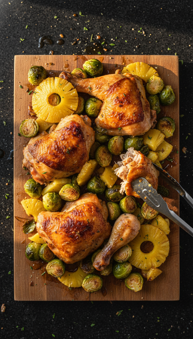 Ananas Rosenkohl Hähnchen