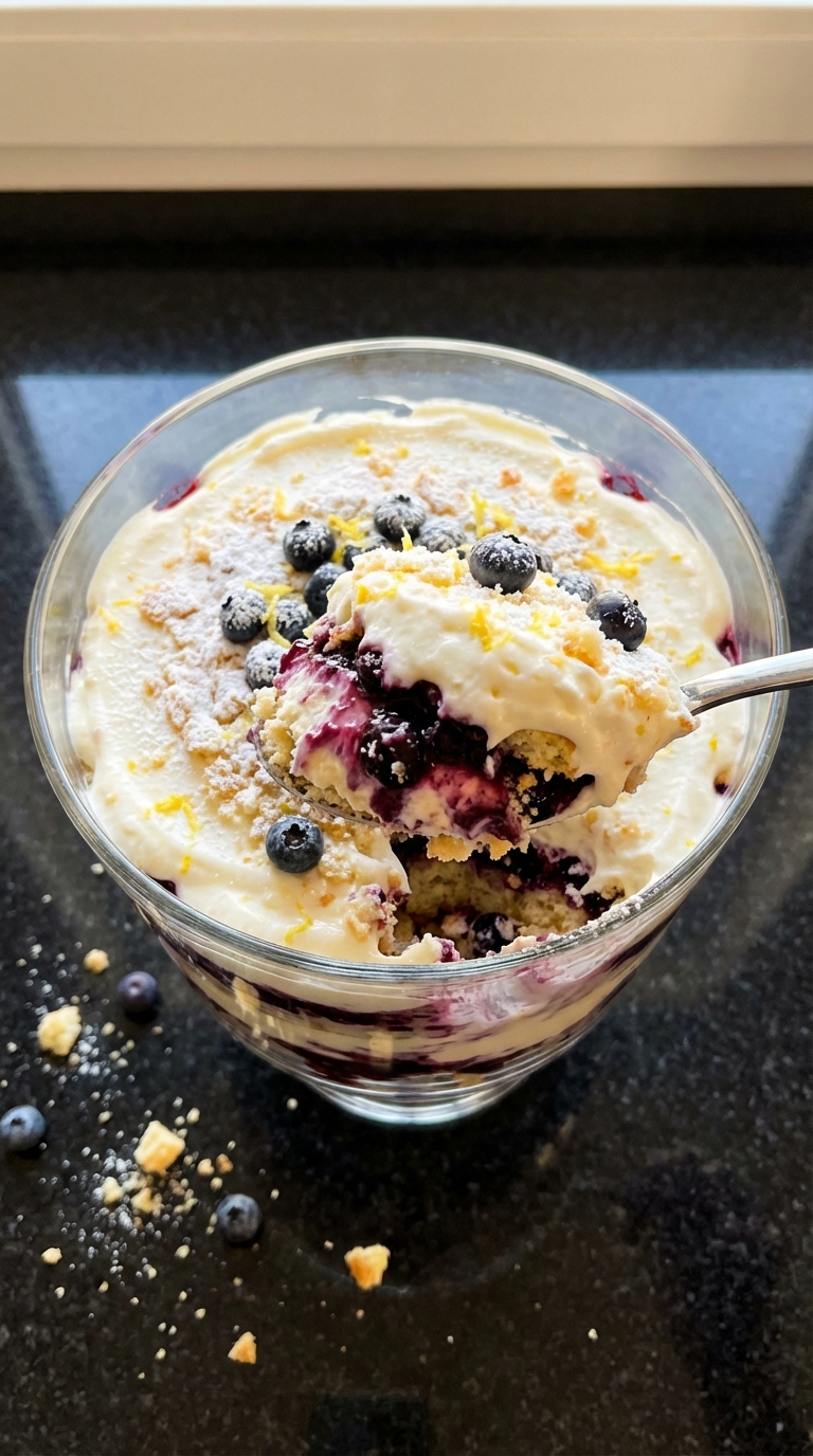 Zitronen Heidelbeer Shortcake Trifle​