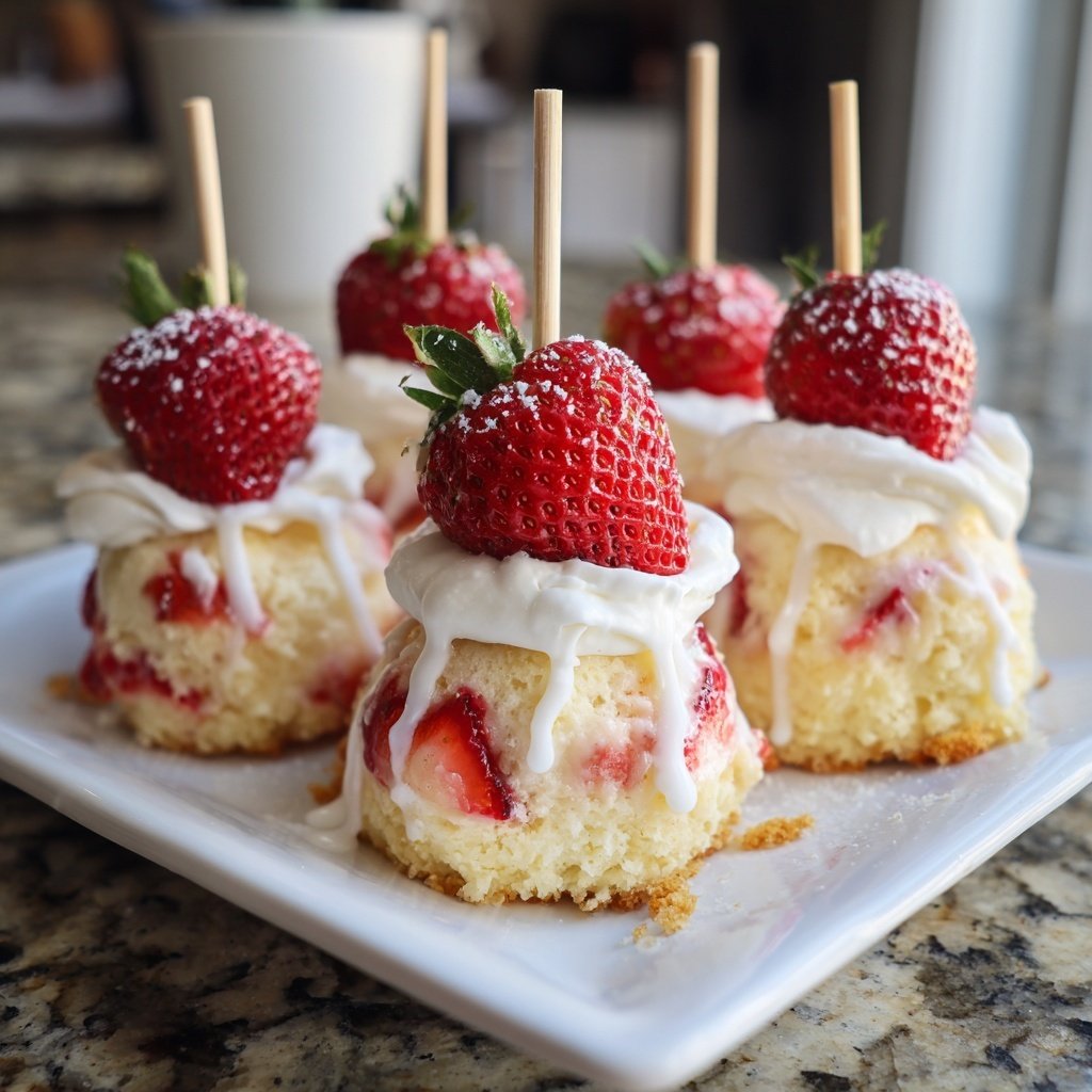Mini Strawberry Shortcake Pops