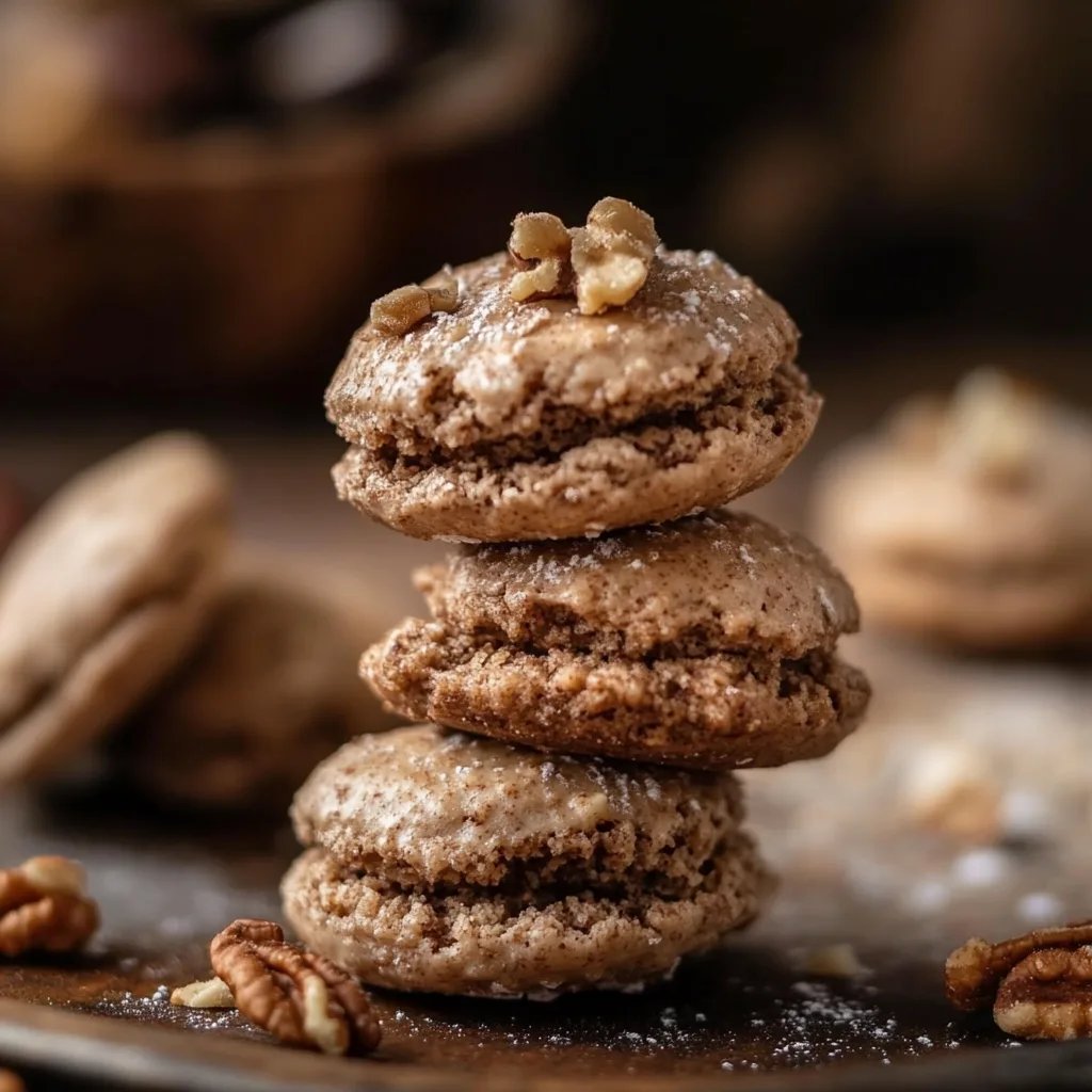 Walnussmakronen saftig