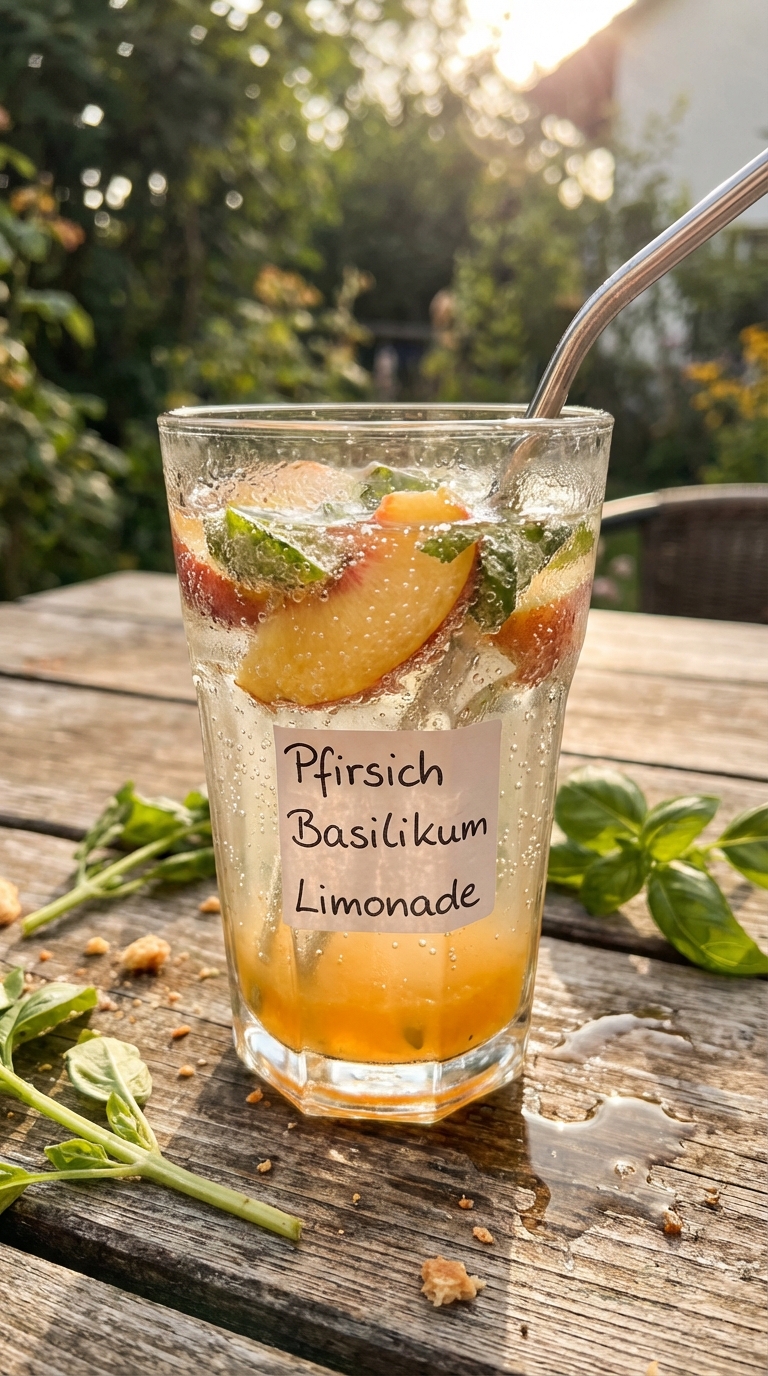 Pfirsich Basilikum Limonade