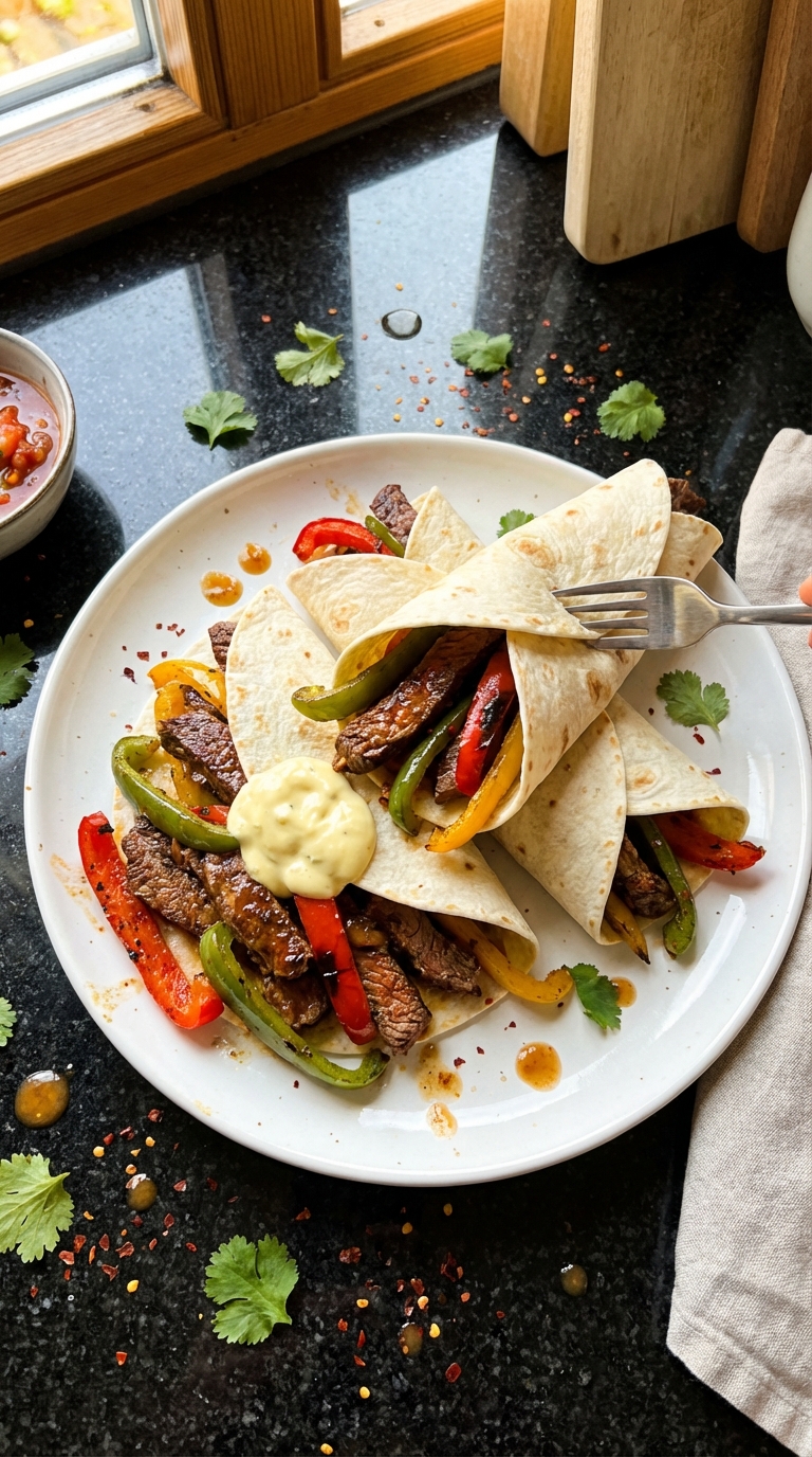 Würzige Rind Fajitas mit Aioli