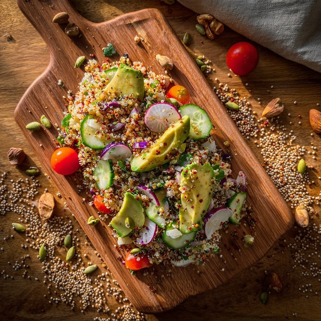 Frühlings-Quinoa-Salat mit Avocado