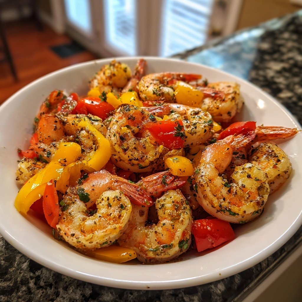 Gegrillte Garnelen mit Paprika