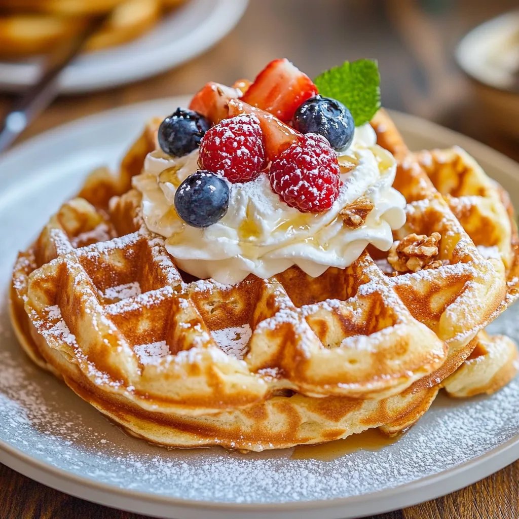 Waffeln mit Joghurt