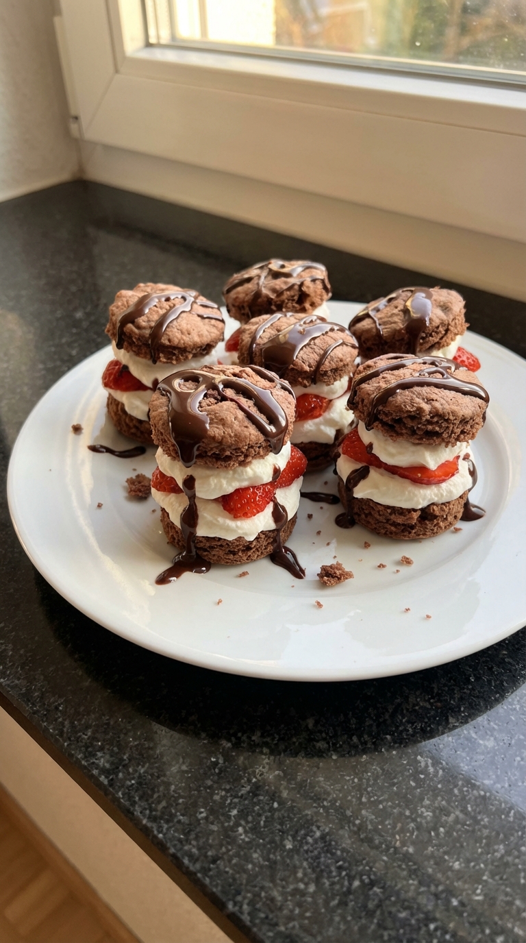 Schoko Erdbeer Shortcake Häppchen​