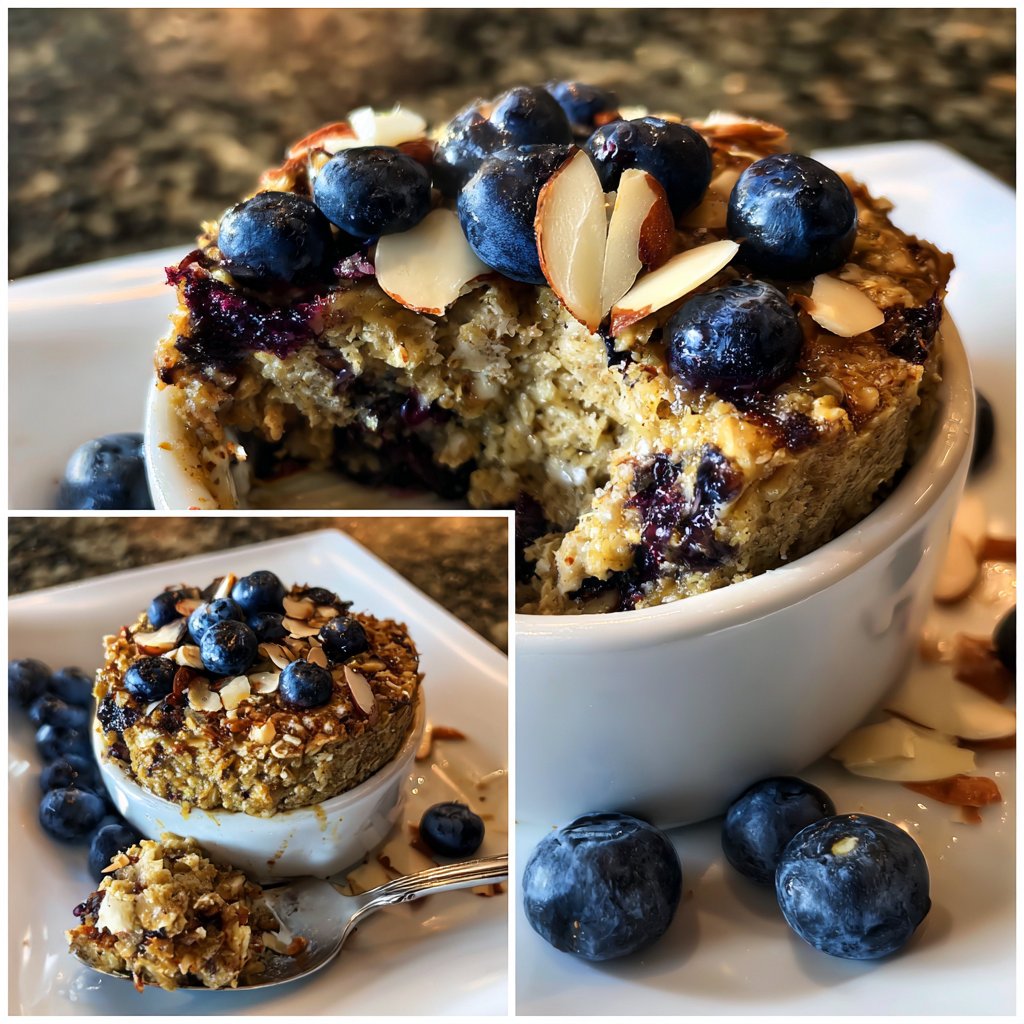 Gebackener Blaubeer Protein Haferbrei