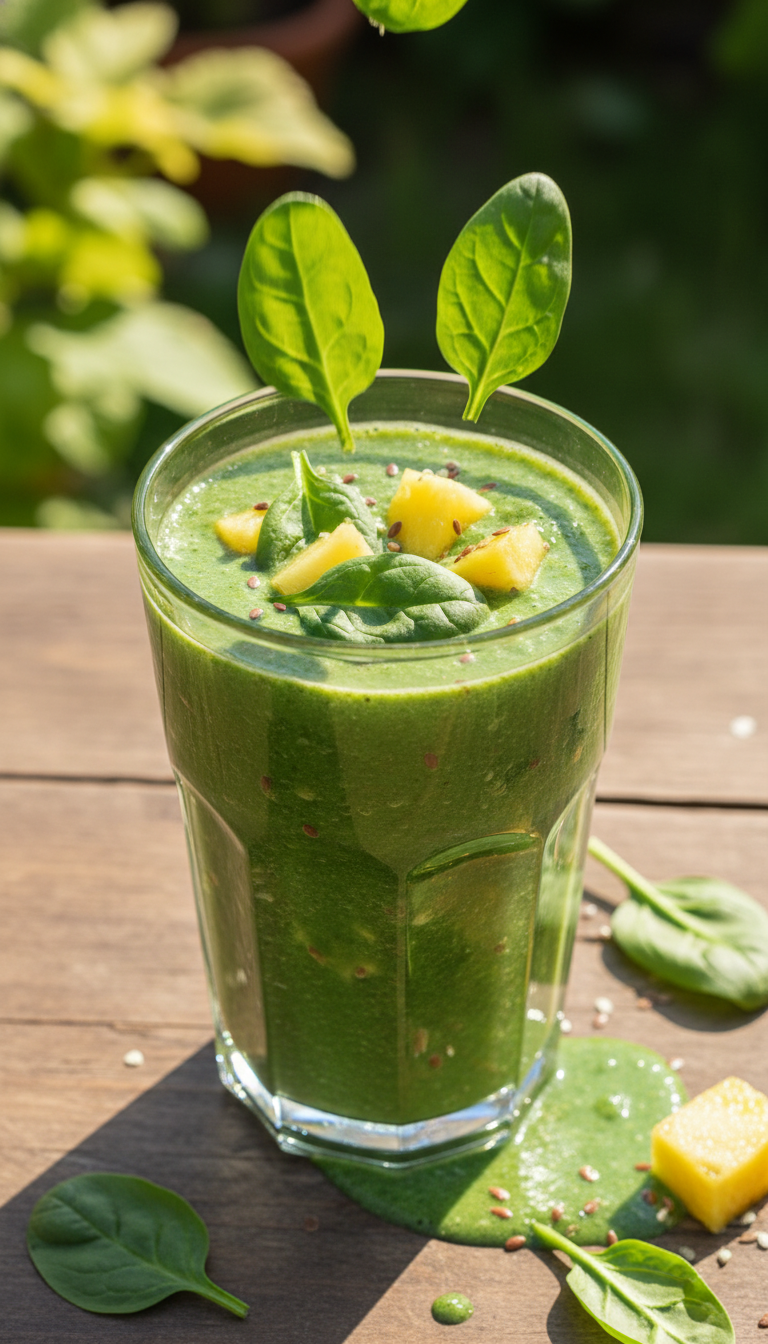 Grüner Spinat Ananas Smoothie