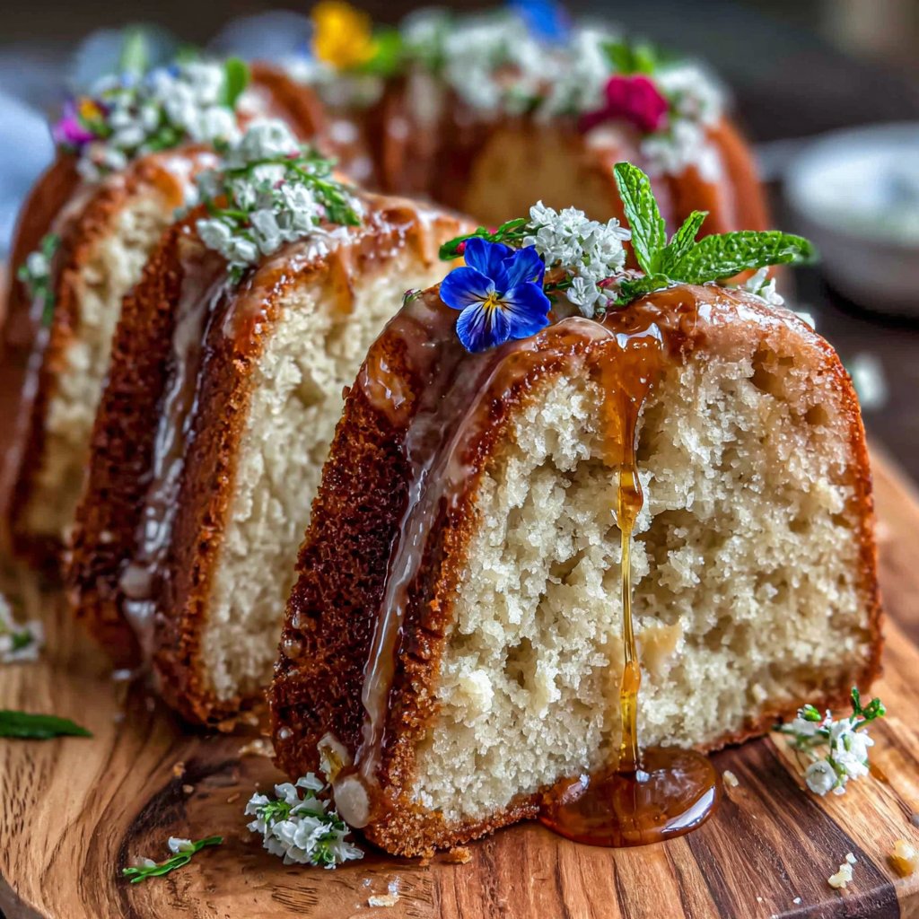 Frühblüher-Gugelhupf mit Honig
