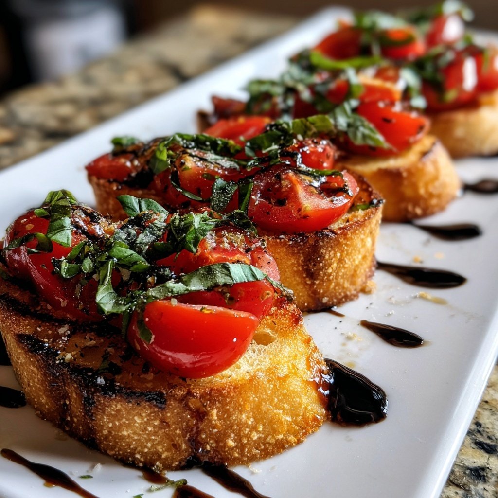 Bruschetta mit Tomaten und Basilikum