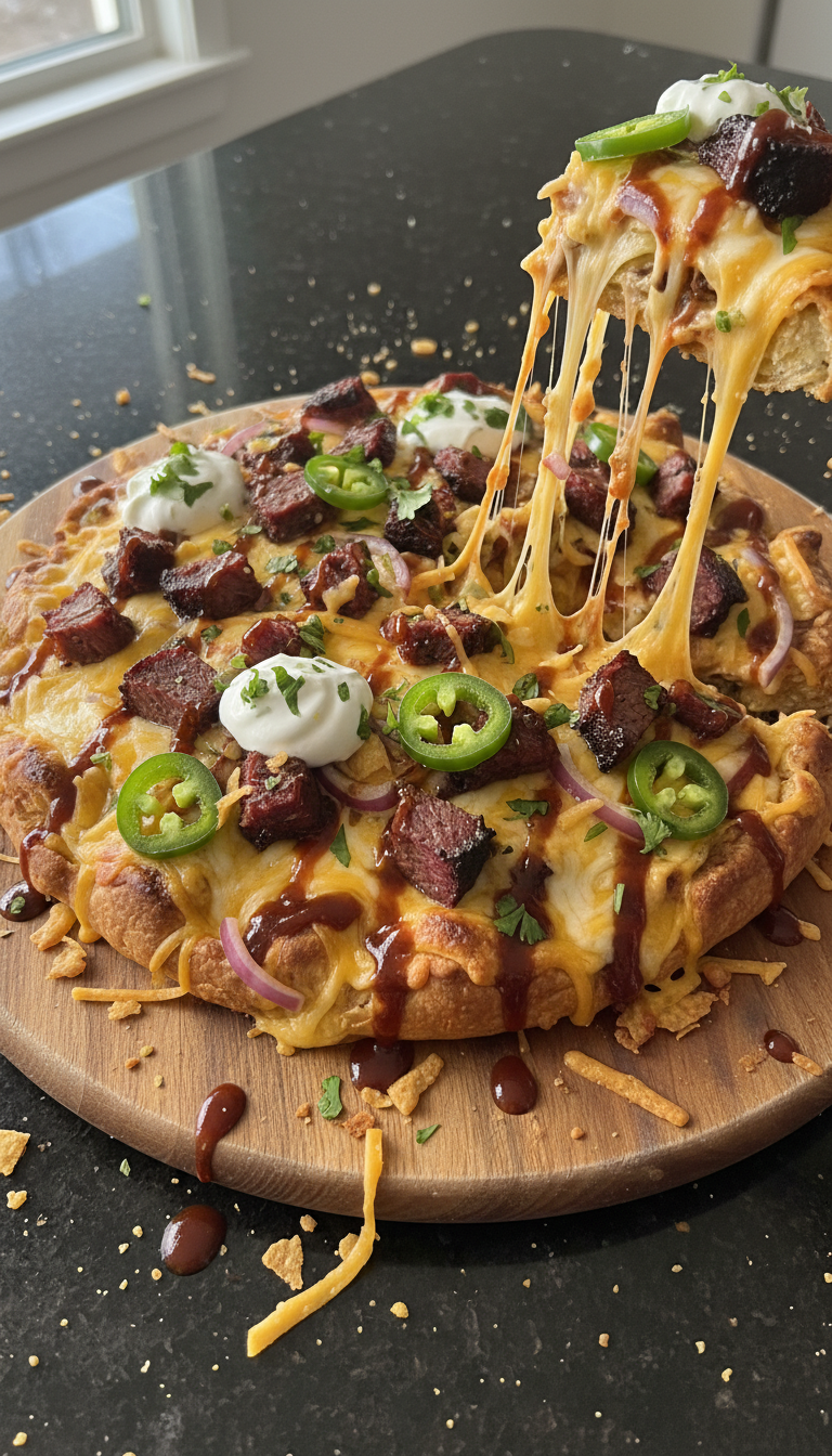 BBQ Brisket Nacho Pie​