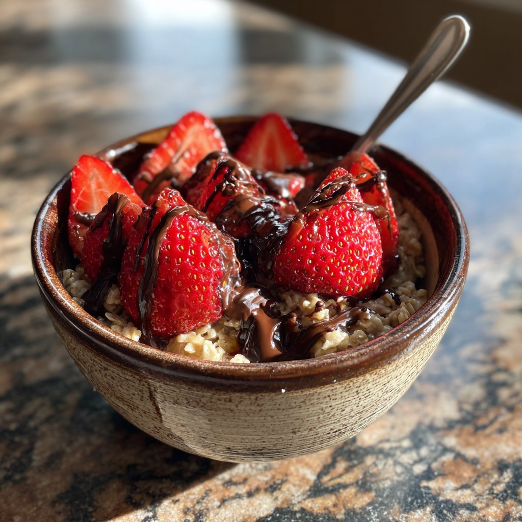 Schokoladen-Erdbeer-Haferbrei