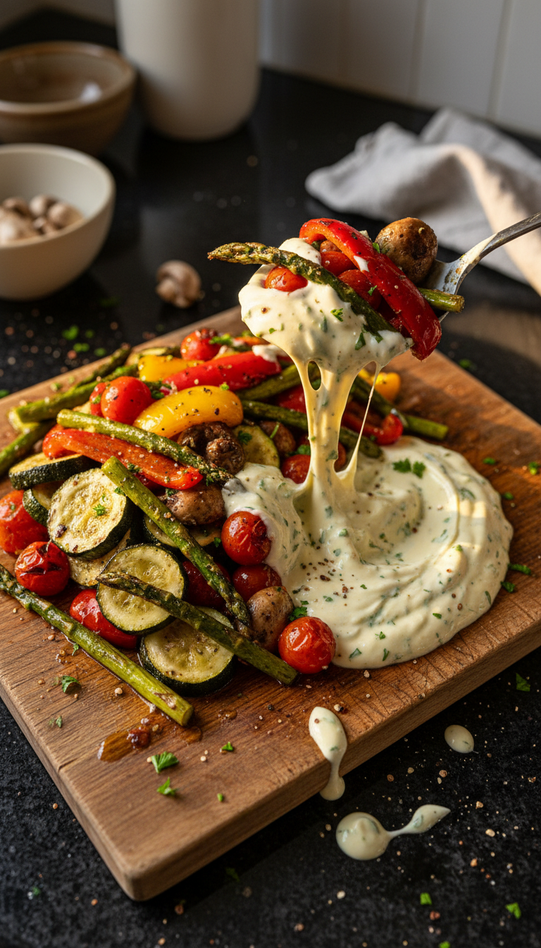 Knoblauch Aioli Grillgemüse Platte