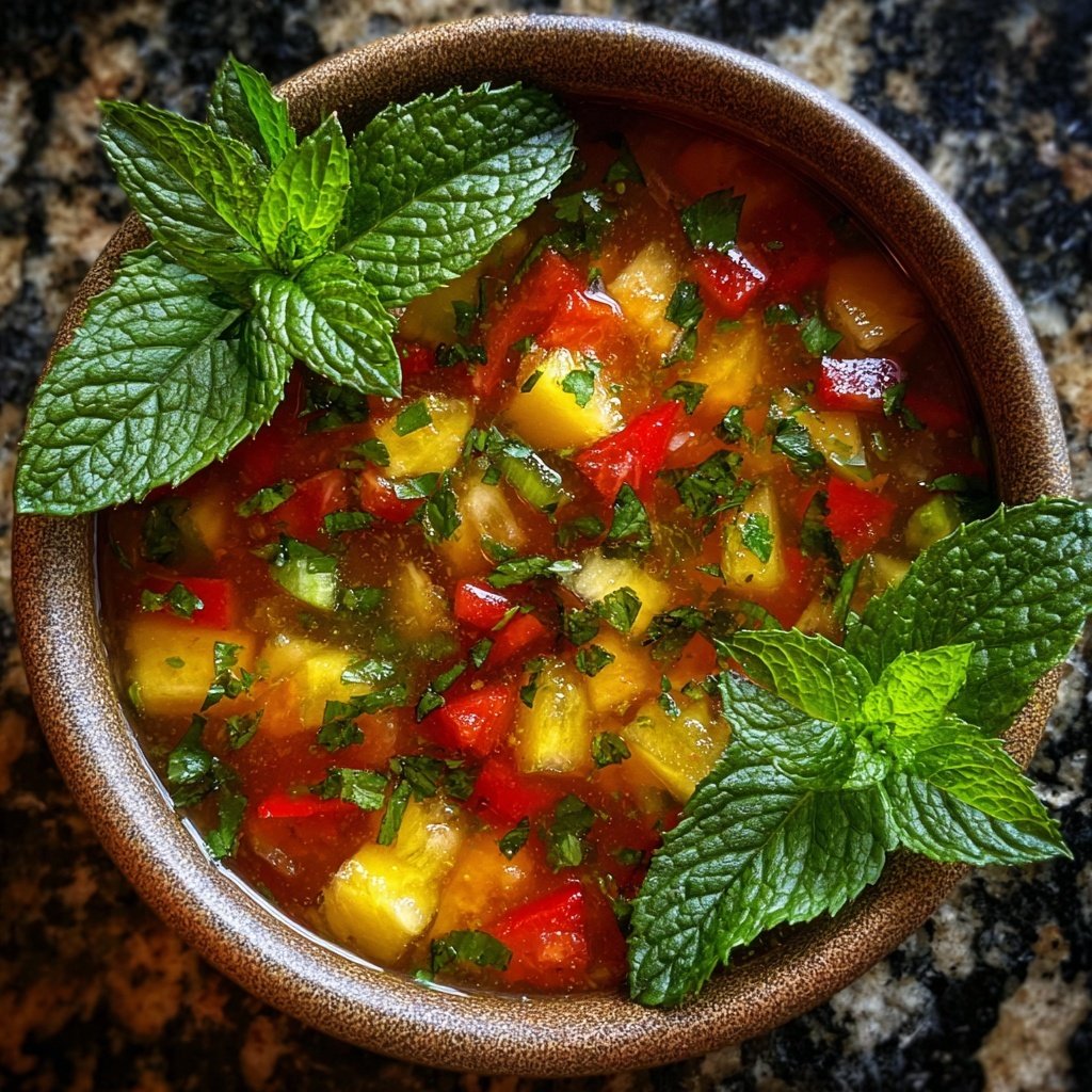 Ananas-Gazpacho mit Minze