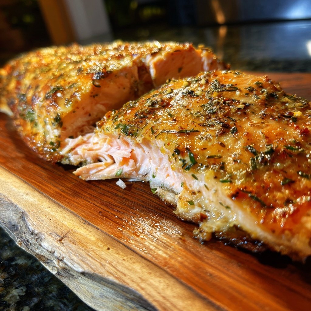 Weihnachtslachs aus dem Ofen mit Honig-Senf-Glasur